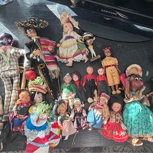 Vintage Lot of Multicolor Cultural Dolls Collection